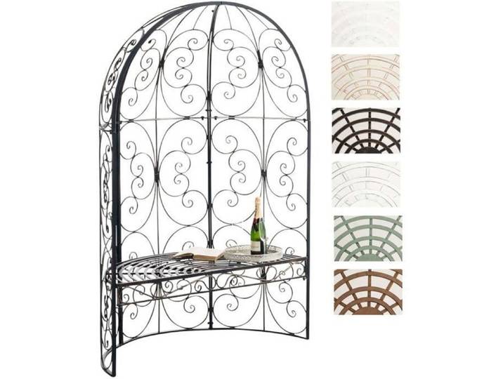 CLP Banc de Jardin ROSIE Banquette 2 Places avec Arche à Rosiers en Métal Support pour Plantes Grimpantes Arcade de Jardin I