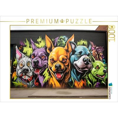 CALVENDO Puzzle Ein Motiv aus dem Kalender 'Graffiti Hunde' | 1000 Teile Lege-Größe 64x48cm Foto-Puzzle für glückliche Stunden