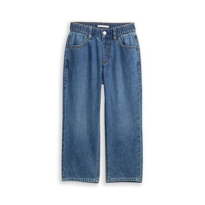 Weite Jeans TOM TAILOR, Jungen, Gr. 122, N-Gr, blau denim, Denim/Jeans, Obermaterial: 100% Baumwolle. Futter: 100% Baumwolle, unifarben, weit lang, Jeans, mit Taschen