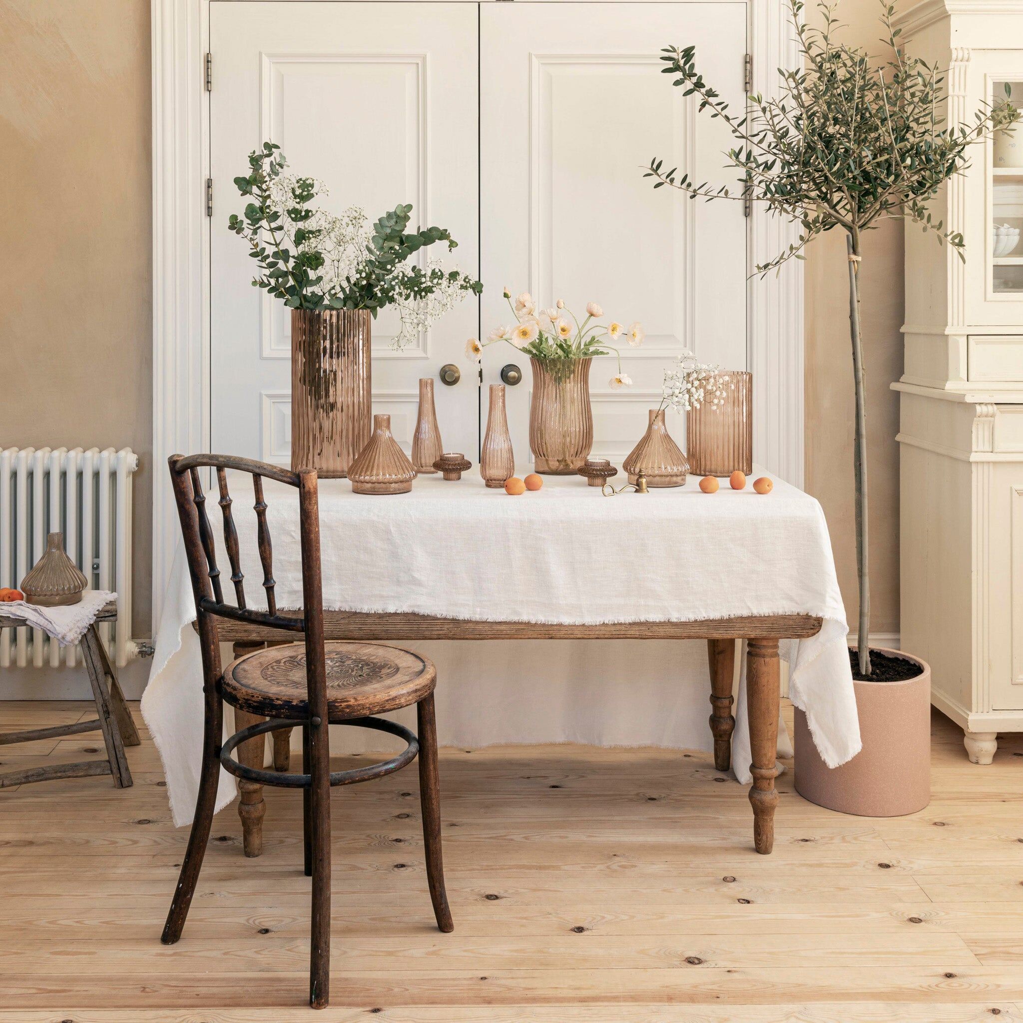 Ivyline - Daphne Large Ribbed Vase in Apricot