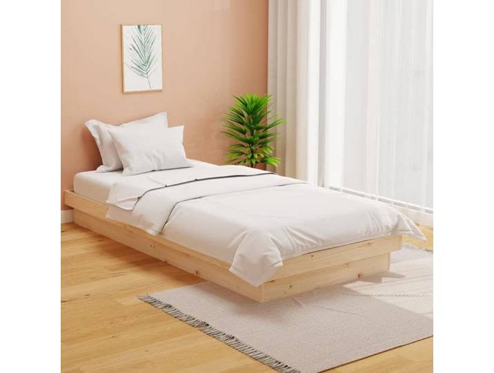 Cadre lit bois massif 90x200cm sans matelas