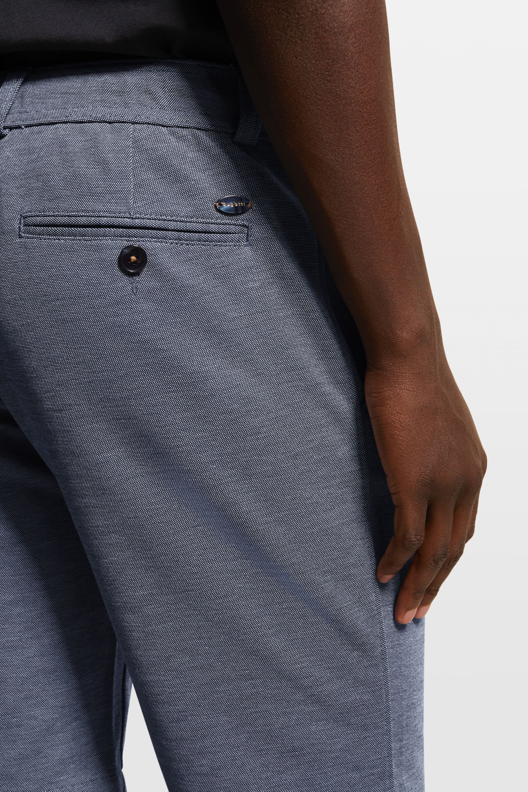 Bermudas BUGATTI, Herren, Gr. 46, Normalgrössen, blau, 81% Polyester, 16% Viskose, 3% Elasthan, normal, Hosen Bermudas, mit Kordelzug blau 46, Normalgrössen