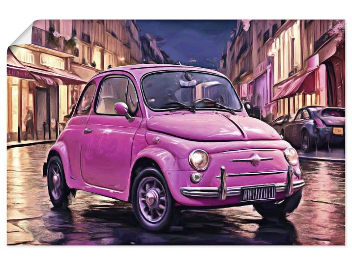 Wandbild ARTLAND Der kleine Italiener , pink (farbe bild(er): pink), B:60cm H:40cm, Papier, Bilder, Wandbild, als Alubild, Leinwandbild, Poster, Wandaufkleber in verschied. Grössen