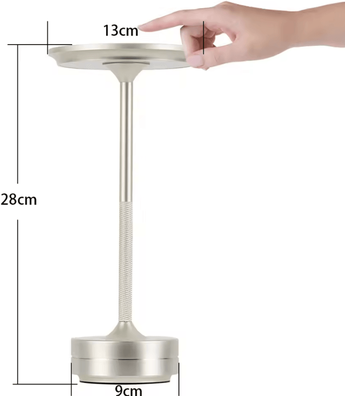 Inspire Curations Rechargeable LED Touch Table Lamp Modern Minimalist Bedside Desk Light rechargeable Silver