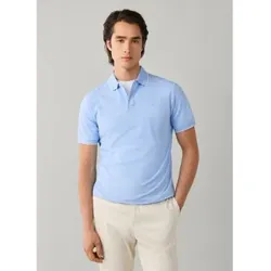 Hackett London für Herren. HM5600199 polo merzerisiert kurzarm klassische passform blau (M), Lässig, Baumwolle