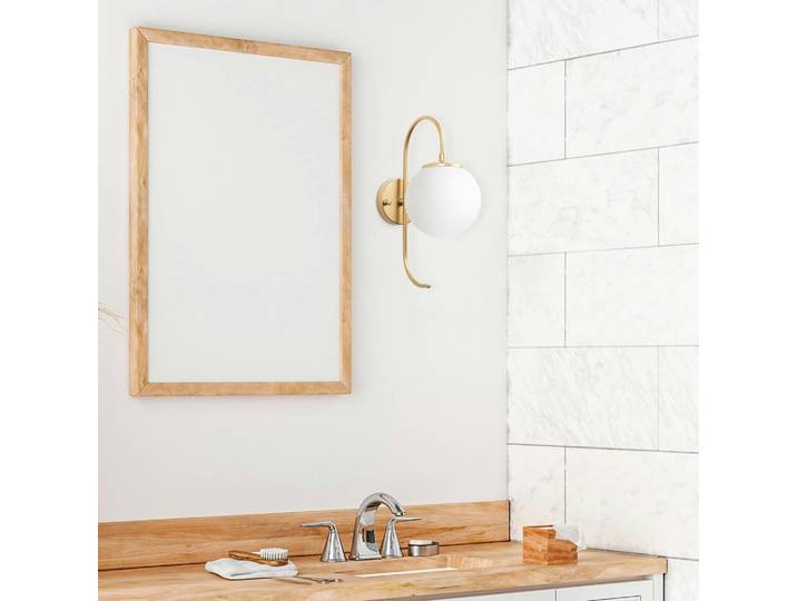 Applique murale globe et tige SIERRE - Blanc