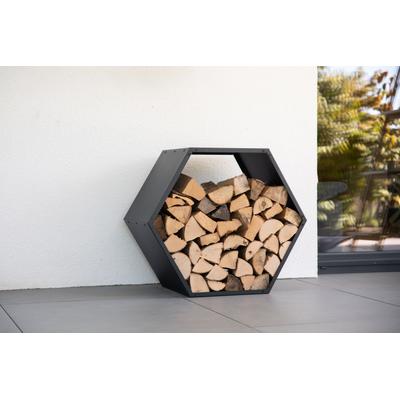 Kaminholzregal WESTMANN "Biene", schwarz, B:88cm H:76,5cm T:44,5cm, Metall, Stahl, Kaminholzlager, Kaminholzregal, schwarz, BxTxH: 88x44,5x76,5cm