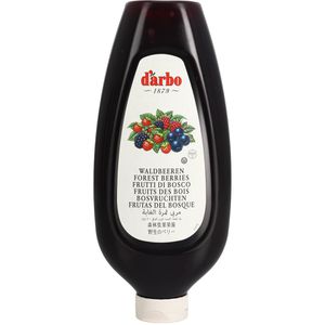 Darbo Fruchtaufstrich Waldbeeren, vegan, 50% Fruchtgehalt, in der Dosierflasche, 900 g