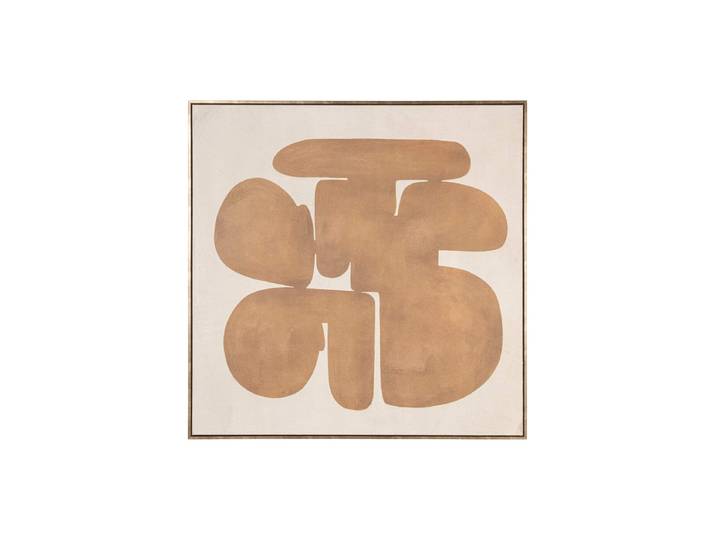 Design Wandbild „Odyssey“ mit Holzrahmen, 100 x 100 cm Gold Richmond Interiors