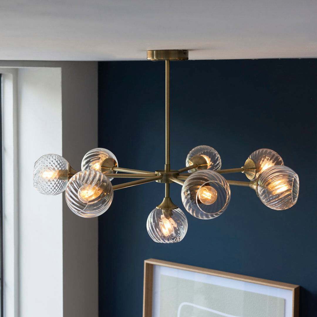 Canora Grey Londino 8 - Light Sputnik Chandelier Antique Brass