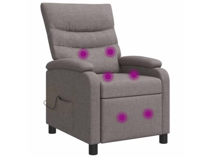 NLQMSU Sessel, neigbar, Taupe, Polyestergewebe 6 Massagepunkte, Fernbedienung, höhenverstellbar, 115 ° – 160 °, Schaumstofffaser, Metall, Holz, Wohnzimmer, Büro