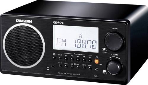 Sangean WR-2 Tischradio UKW, MW Schwarz