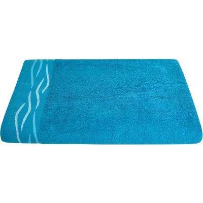Duschtuch DYCKHOFF "Wave", blau (petrol), B:70cm L:140cm, Frottier, Baumwolle, Handtücher, mit Jacquard-Bordüre