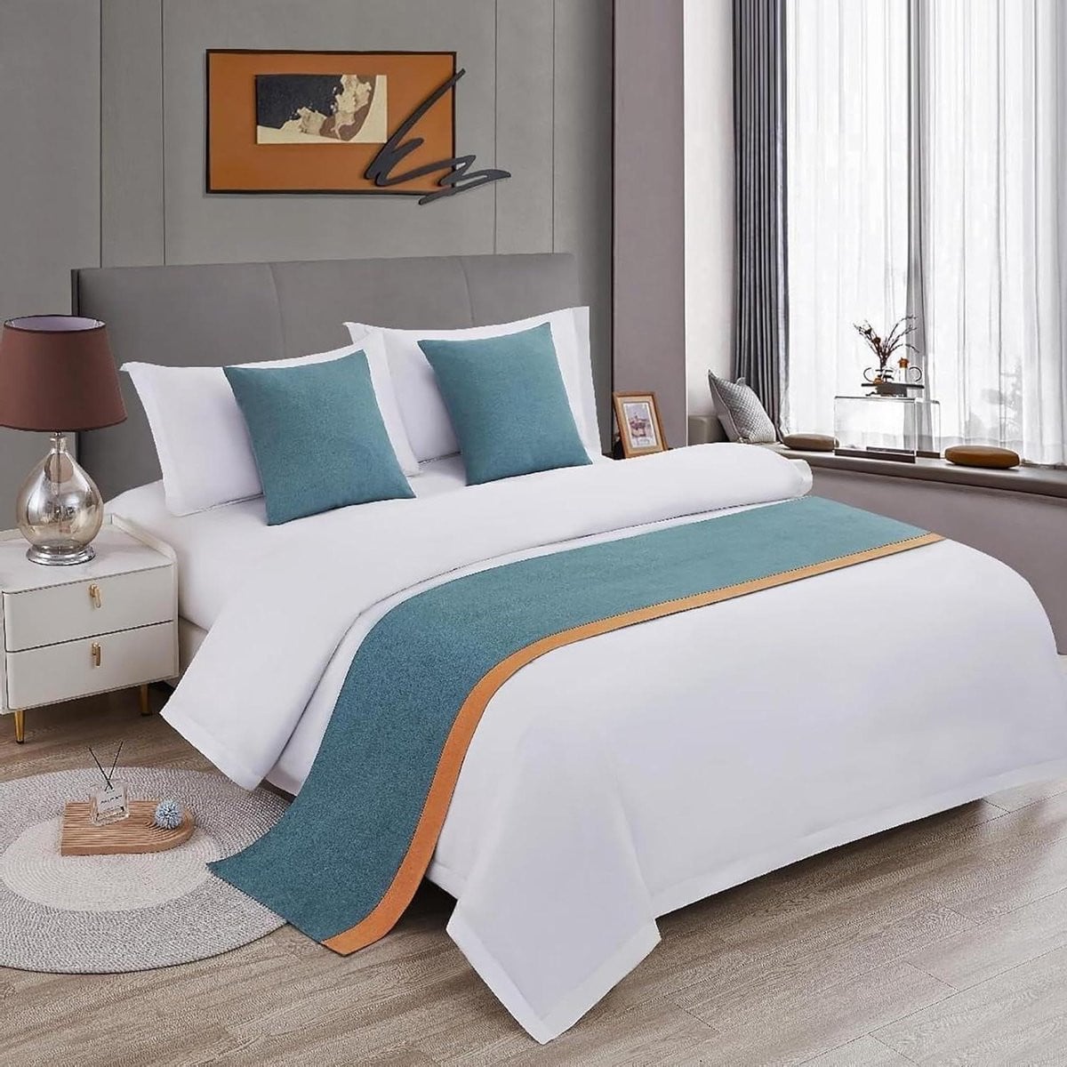 Bedloper Sprei Decoratie Bicolor Katoen Hennep Mix 50 x 210 cm