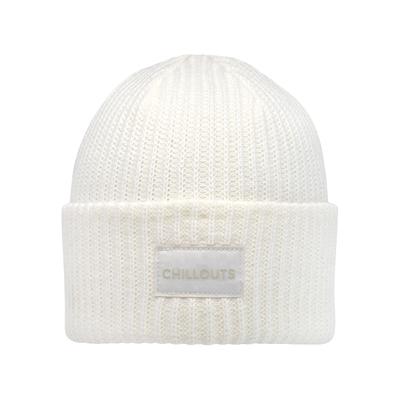 Strickmütze CHILLOUTS "Kara Hat", Damen, weiß (sanftes weiß), Rippstrick, Kunstfaser, unifarben, Mützen Strickmütze, dicker Rippenstrick