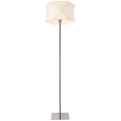 Helloshop26 - Stehlampe Metallfuß verchromtes Canvas 152 cm weiß