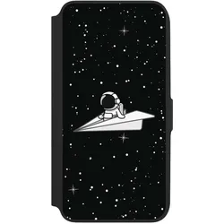 Nivocase Klapphülle für Samsung Galaxy A16 5G Handyhülle aus Kunst Leder NIVOflip schwarz Astronaut Comic (Samsung Galaxy A16 5G), Smartphone Hülle, Schwarz