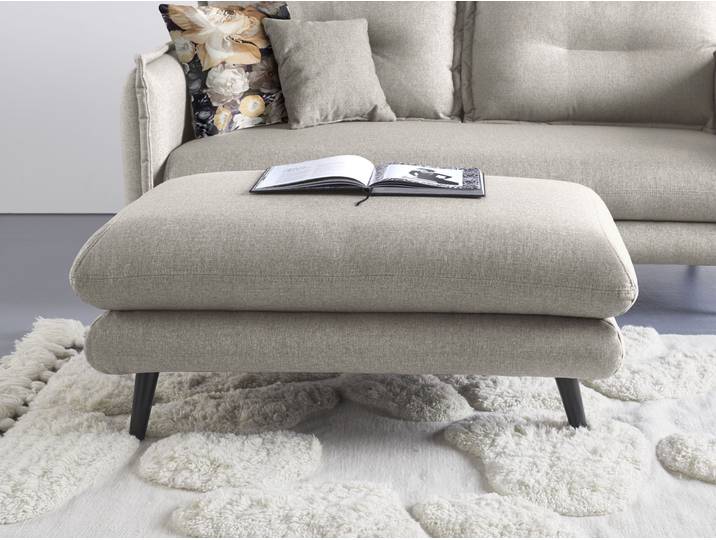 Polsterhocker HOME AFFAIRE Levke bequem und elegant , grau (taupe), H:47cm T:77cm, Hocker, Polsterhocker