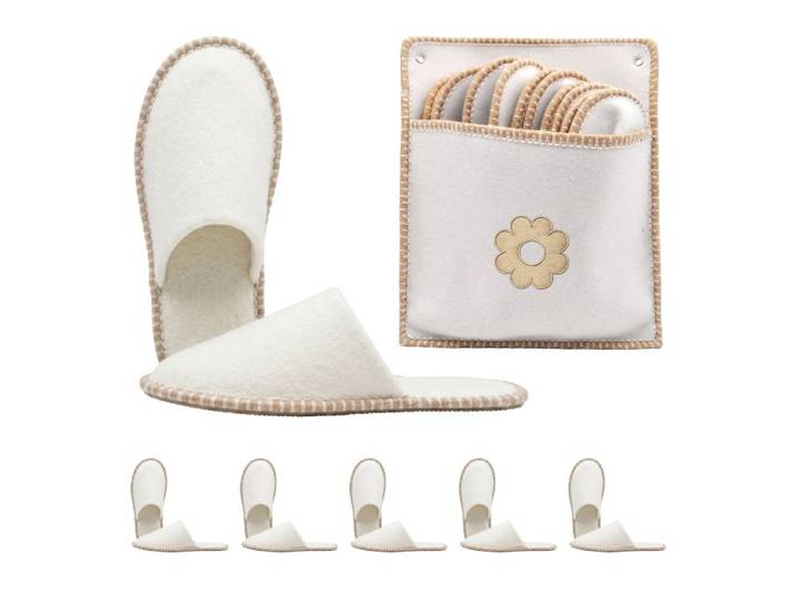 Relaxdays 6 paires de chaussons en feutre