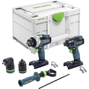 Festool Combo-Kit TID 18 Basic-Set TPC 18/4, Akku, 18 V, inkl. TID 18 + TPC 18/4, Winkelvorsatz und Koffer