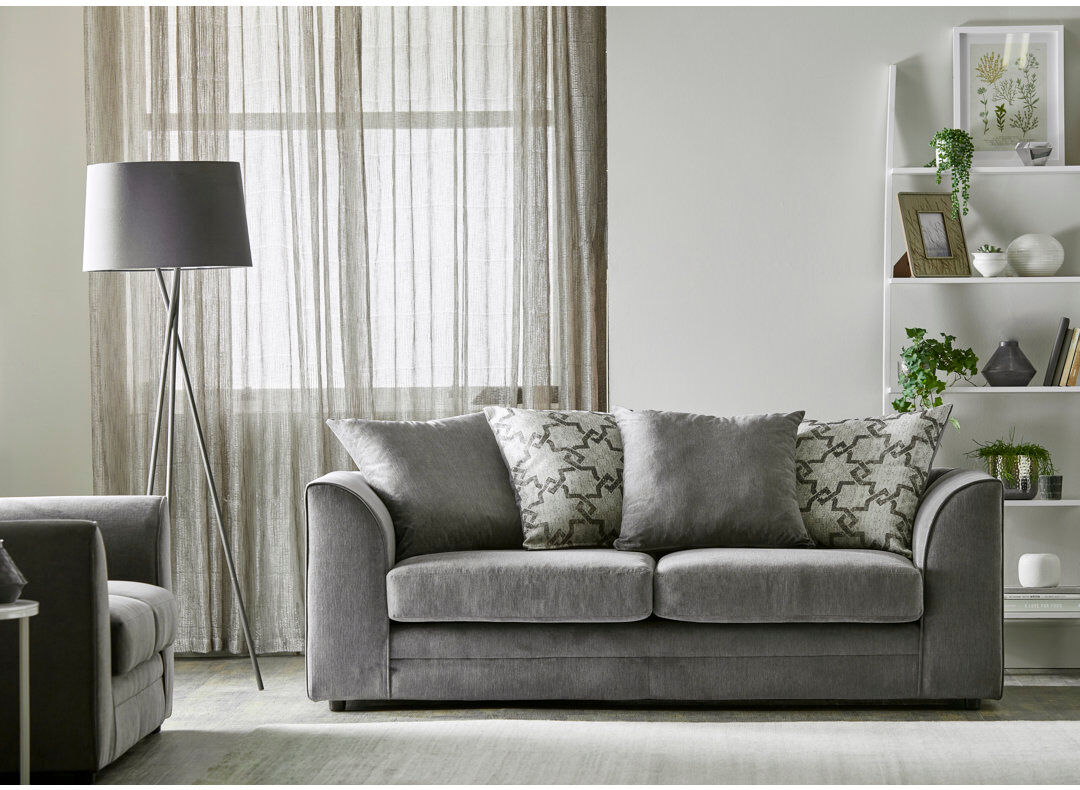 Three Posts Arabella 2 Seater Sofa Pewter 84cm H X 192cm W X 90cm D