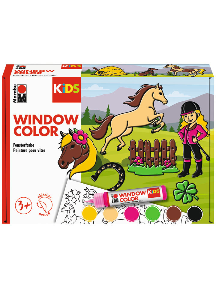 Marabu Window-Color "Ponyhof", 6x 25 ml - ab 3 Jahren - onesize