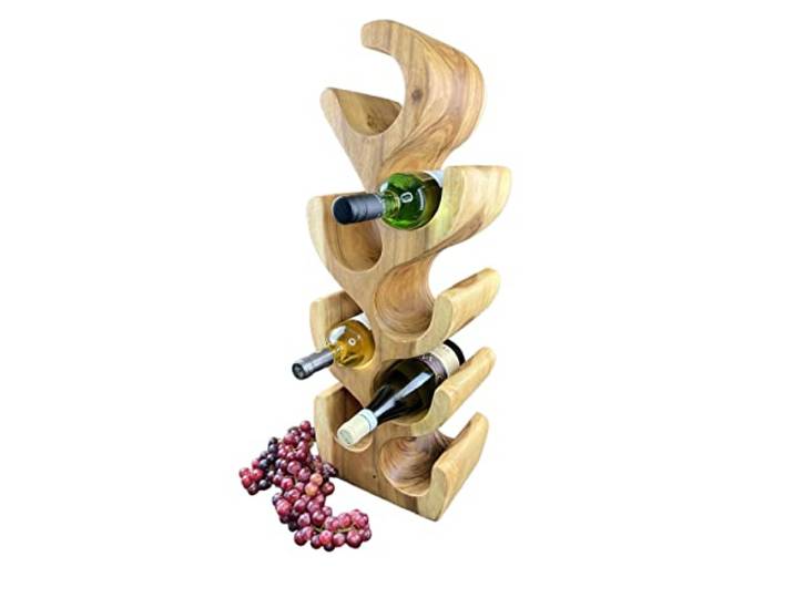 FaHome Weinregal Stehend Massiv Holz (50/70/100x27x18) Freistehender Weinhalter Massivholz Flaschenhalter (8 Flaschen - 70x27x18cm)