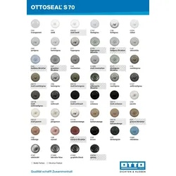 Farbkarte / Farbübersicht Ottoseal S70