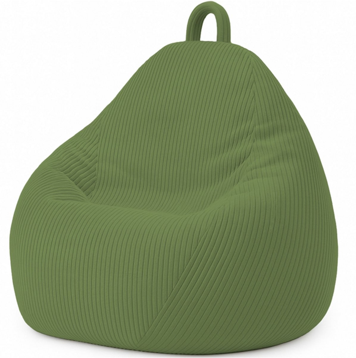 Bananair Peervorm Zitzak van Ribfluweel met Afneembare Hoes - Groen - 80 x 70 cm