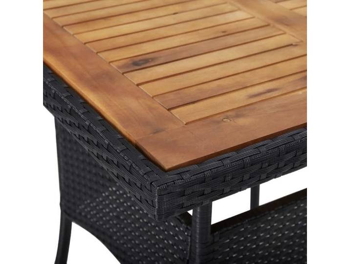 Table de balcon 2 ou 4 personnes Noir - Table de balcon - Noir - résine tressée et - Bois d'acacia solide 259 89911