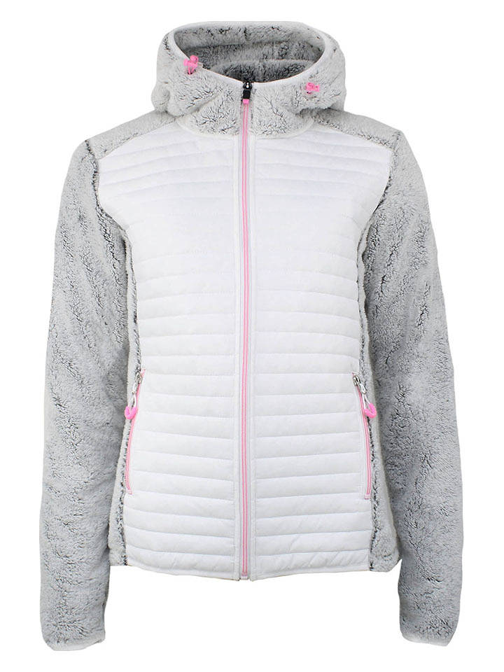 Peak Mountain Fleecejacke "Astone" in Grau/ Weiß - L