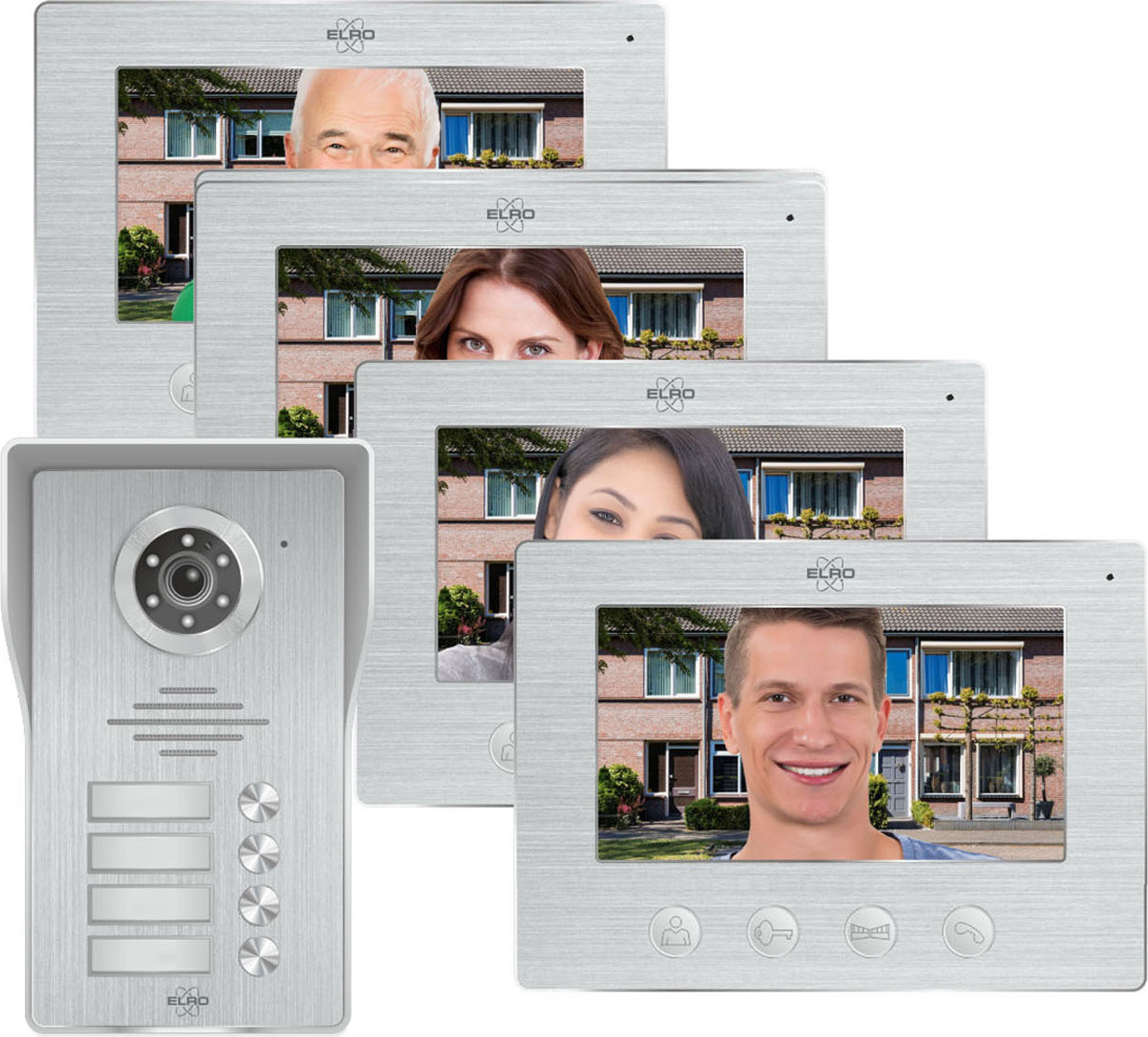 Türklingel mit Full HD Nachtsicht Kamera, Video Türsprechanlage Mehrfamilienhaus