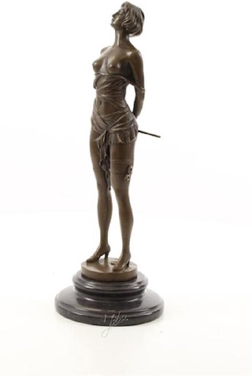 Sculptuur The Riding Crop - Bronzen beeld van een vrouw - Hoogte: 35,5 cm