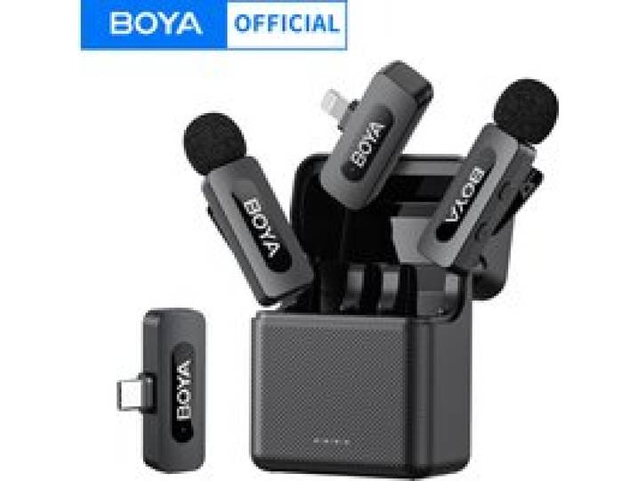 BOYA BY-V3 Draadloze Lavalier Revers Mirophone Ruisonderdrukkende Oplaadbare Microfoon voor iPhone Android Camera Live Streaming Vloggen