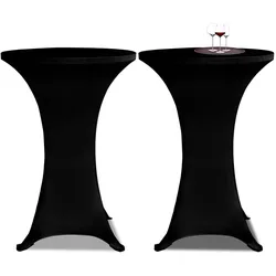 Décoshop26 - Tischdecke Ø70cm Schwarz Dehnbar 2 Stück DEC022496 DEC022496