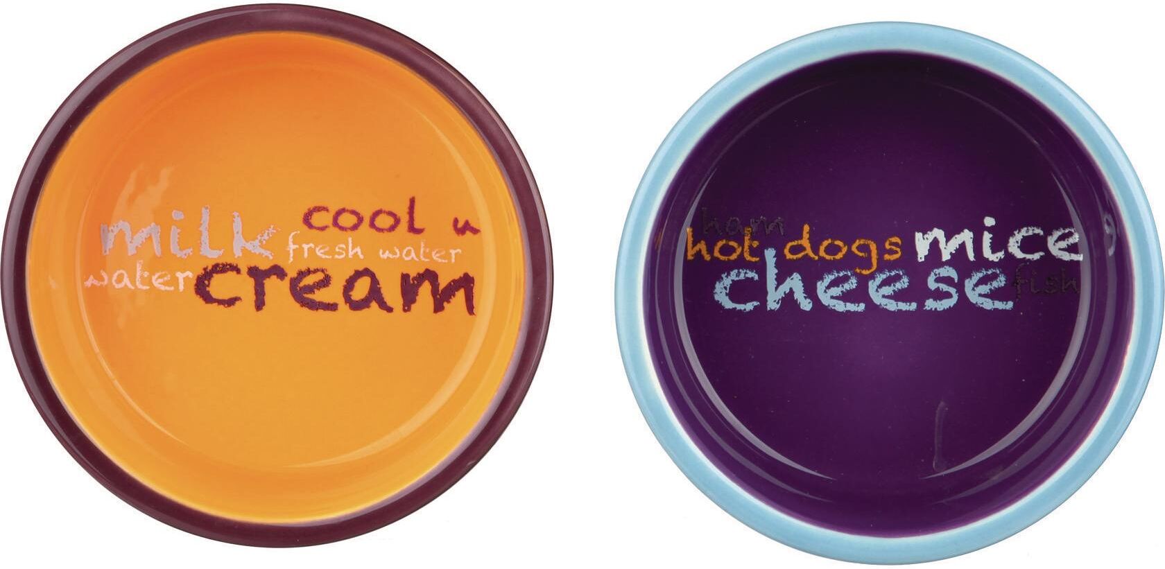 Futternapf TRIXIE "Eat on Feet 2 x 0.3 l / ø 12 cm", bunt (hellblau, lila, orange), Ø:12cm, Näpfe, Futternapf hellblau, lila, orange Einheitsgröße