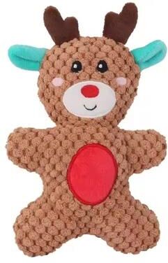 Inspire Curations Christmas Donut Squeaky Plush Dog Toy For Small & Medium Dogs milu Deer