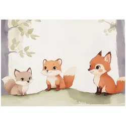 FOTOTAPETE Kinderzimmer Wald Fuchs 150x105