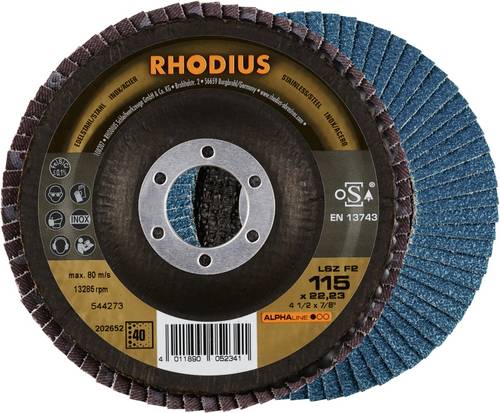 Rhodius 202652 LSZ F2 Fächerschleifscheibe Körnung (num) 40 Edelstahl, Stahl 10St.