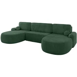 WOHNLANDSCHAFT mit Schlaffunktion und Bettkasten LIRA-U - 335x172x89 Grün