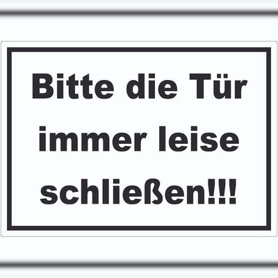 HB-Druck Aufkleber Bitte die Tür immer leise schwarz-weiss A0 (841x1189mm)
