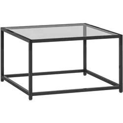 BEISTELLTISCH Quadratisch Nachttisch mit Hartglas-Tischplatte, Couchtisch