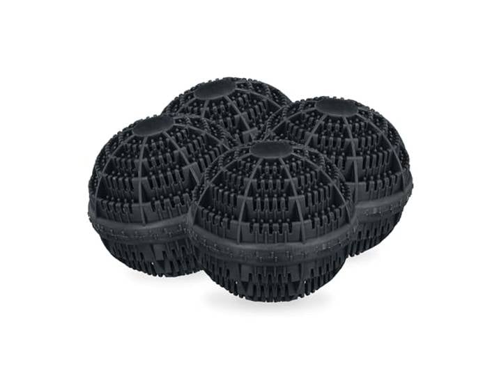 Relaxdays Boule de Lavage\, lot 4\, pour Machine à Laver\, protège l’Environnement et la Peau\, sans lessive\, Noire