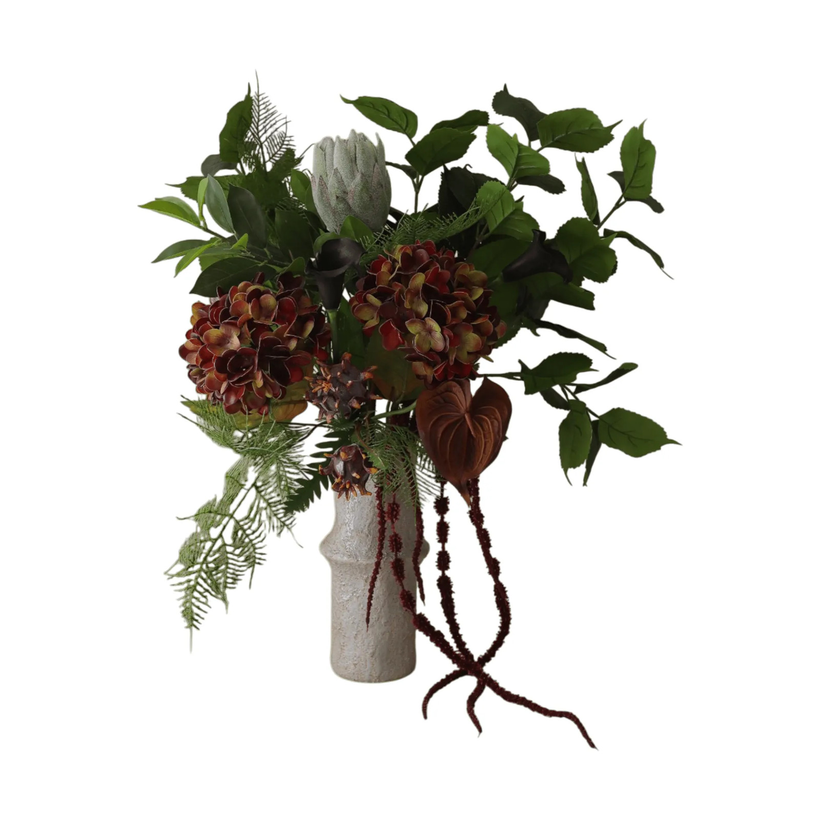 Botané Noir Botanica kunstboeket hortensia-calla-anthurium, 15 stuks, 112 cm