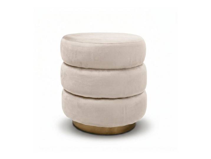 Lookway Pouf Pouf LUCIA im Glamour-Stil mit goldenem Sockel