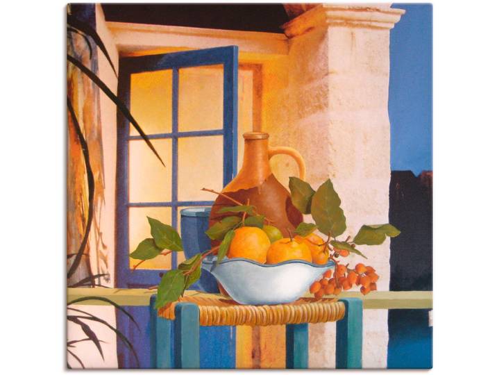Leinwandbild ARTLAND Stillleben mit Orangen , orange (farbe bild(er): orange), B:70cm H:70cm, Bilder, Leinwandbild, auf Holzrahmen gespannt