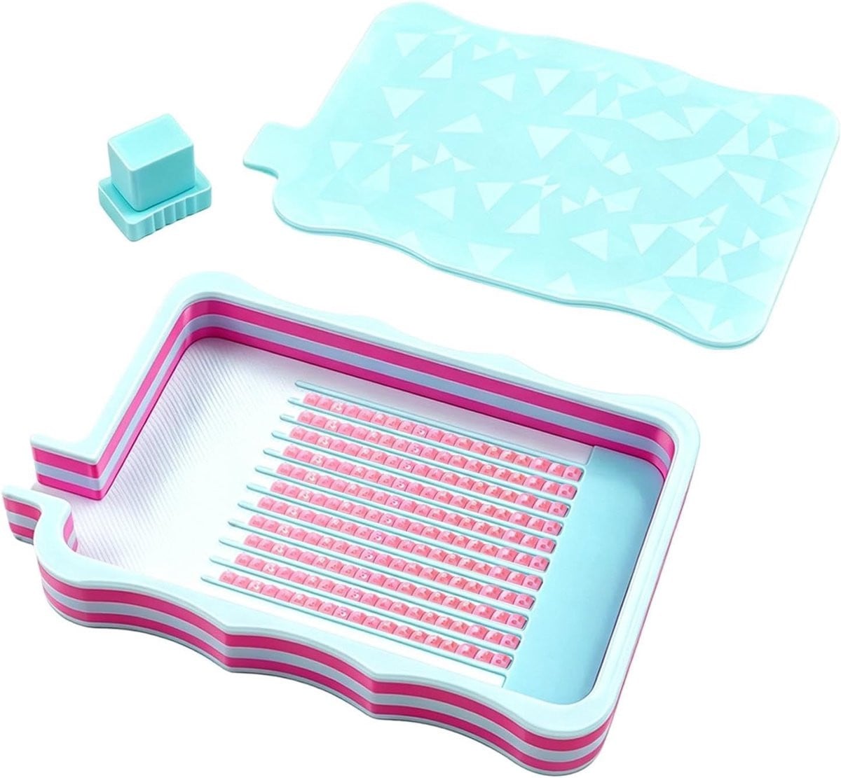 Strass Dienblad Kralen Organizer voor Hobby Projecten in Lichtblauw met Elegant Kleurverloop - Breedte: 10,2 cm