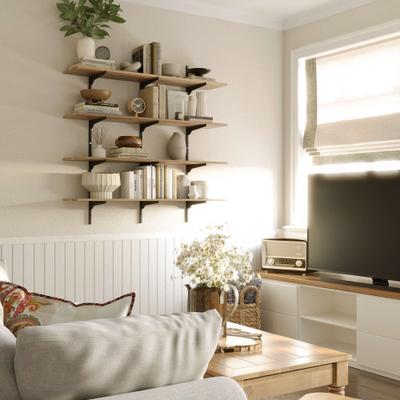 "Wallniture Turin 48"" Wall Mounted Shelves with Adjustable Brackets, Floating, Farmhouse & Boho Decor 2,3 or 4 Tier Options"