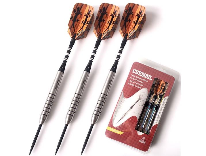 CUESOUL 90% tungstène 18g pointe en acier jeu de fléchettes fléchettes professionnelles avec étui mince