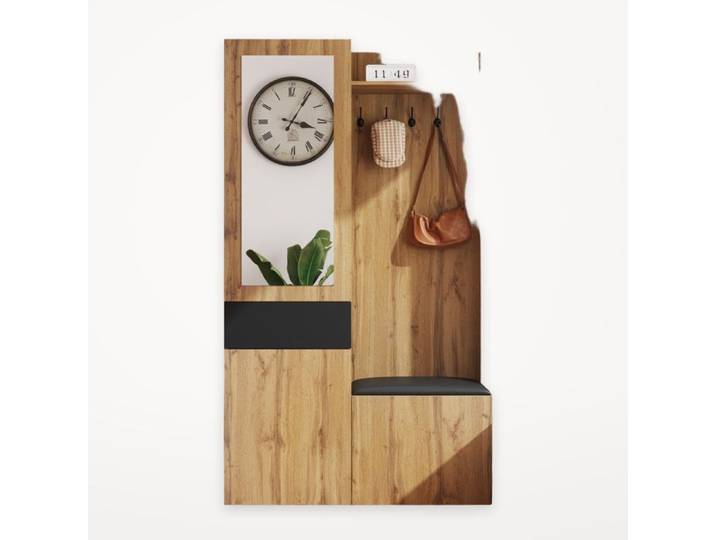 Meuble d'entrée avec vestiaire Miroir Cinq crochets offrent suffisamment d'espace pour les vestes sacs et autres objets